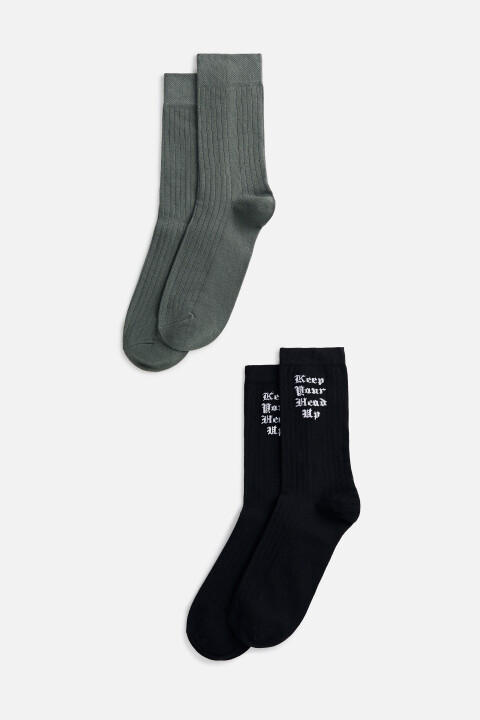 Набор носков высоких с надписью (2 пары)