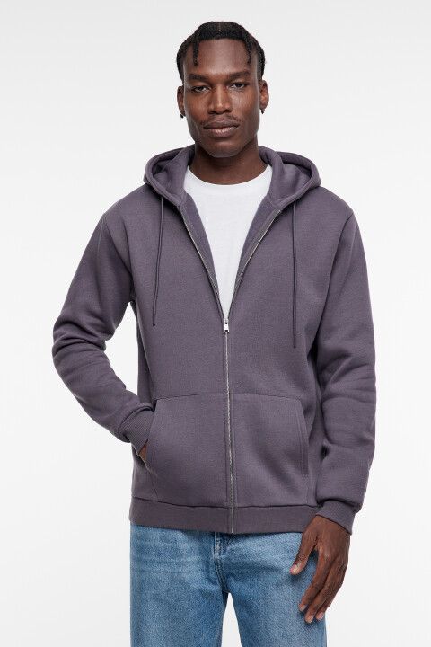 

Худи oversize на молнии с капюшоном и начесом, Серый, Худи oversize на молнии с капюшоном и начесом