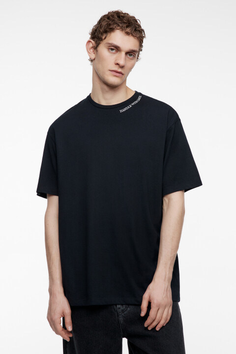 

Футболка oversize с принтом-надписью, Черный, Футболка oversize с принтом-надписью