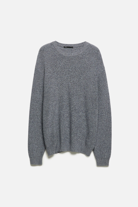 

Свитер вязаный хлопковый из фактурной пряжи, Синий, Свитер вязаный хлопковый из фактурной пряжи