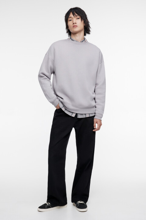 

Свитшот oversize базовый утепленный с начесом, Серый, Свитшот oversize базовый утепленный с начесом