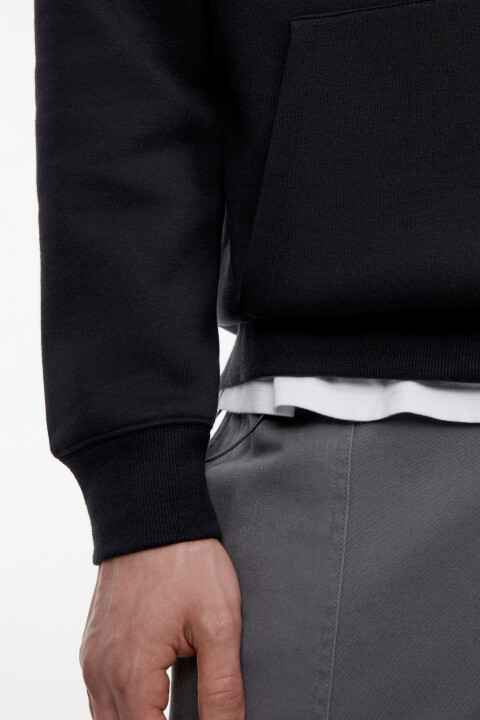 

Худи oversize утепленная с принтом и надписью, Черный, Худи oversize утепленная с принтом и надписью