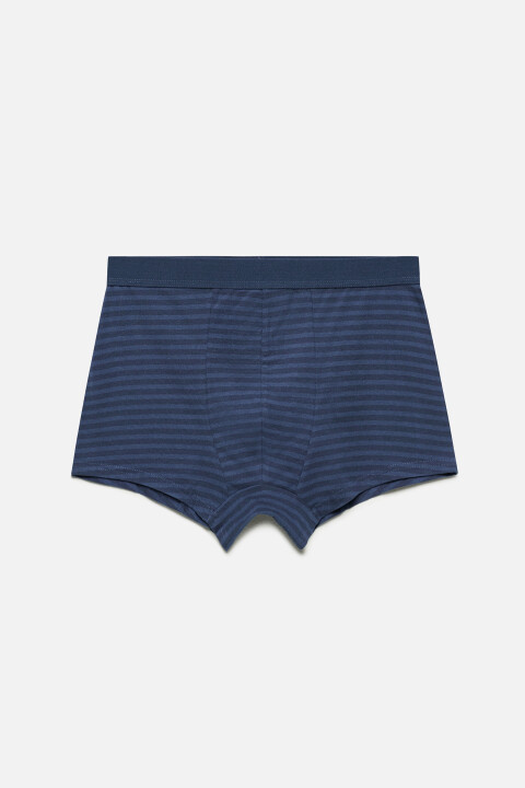 

Трусы-боксеры хлопковые с принтом в полоску, Синий, Трусы-боксеры хлопковые с принтом в полоску