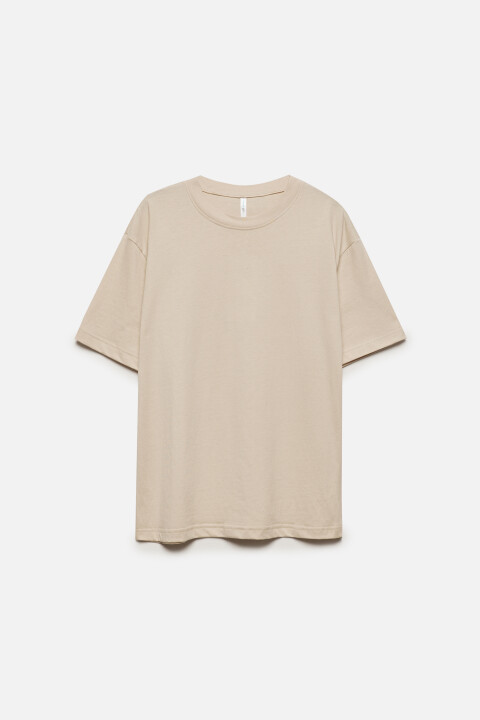 

Футболка oversize хлопковая базовая, Бежевый, Футболка oversize хлопковая базовая