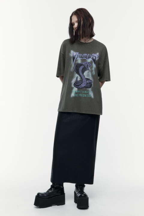 

Футболка oversize вареная с принтом, Зеленый, Футболка oversize вареная с принтом