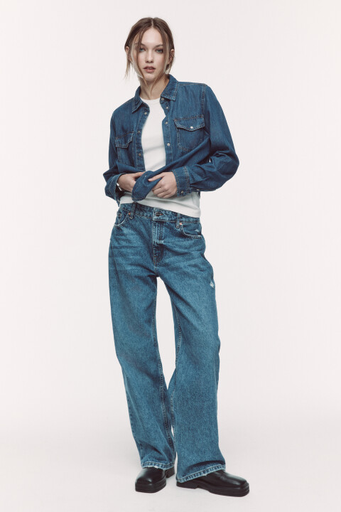 Рубашка джинсовая с нагрудными карманами
