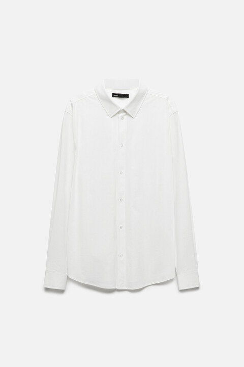 Рубашка приталенная классическая befree белого цвета