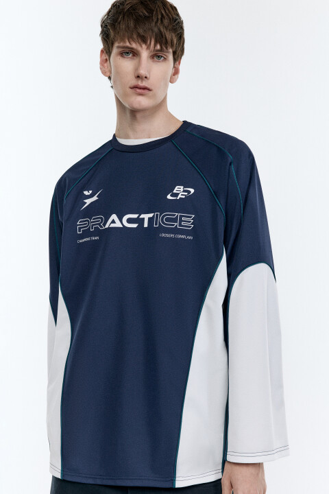 

Лонгслив oversize с гоночным принтом, Синий, Лонгслив oversize с гоночным принтом