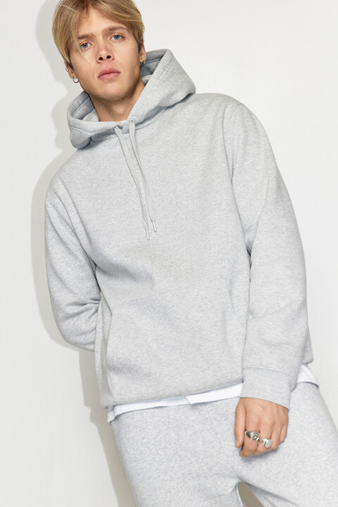 

Худи oversize утепленная с капюшоном, Серый, Худи oversize утепленная с капюшоном