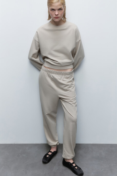 

Брюки-джоггеры из хлопкового футера, Серый, Брюки-джоггеры из хлопкового футера