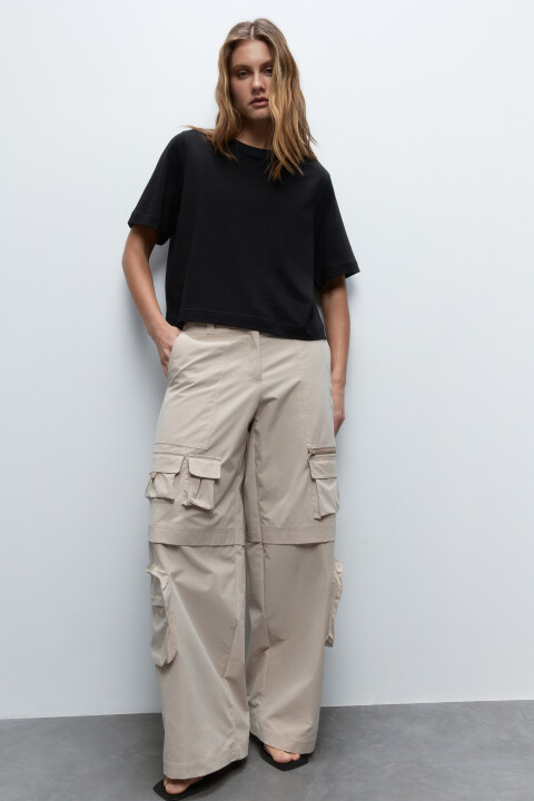 

Футболка свободная укороченная, Черный, Футболка свободная укороченная