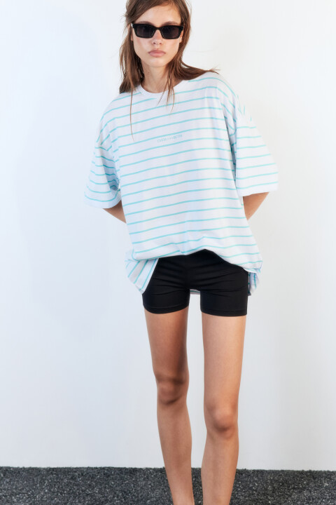 футболка женская befree Футболка oversize в полоску с надписью