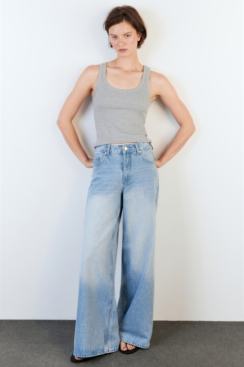 

Джинсы wide широкие с высокой посадкой, Синий, Джинсы wide широкие с высокой посадкой