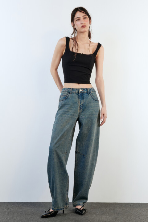 

Джинсы baggy fit с низкой посадкой, Бордовый, Джинсы baggy fit с низкой посадкой