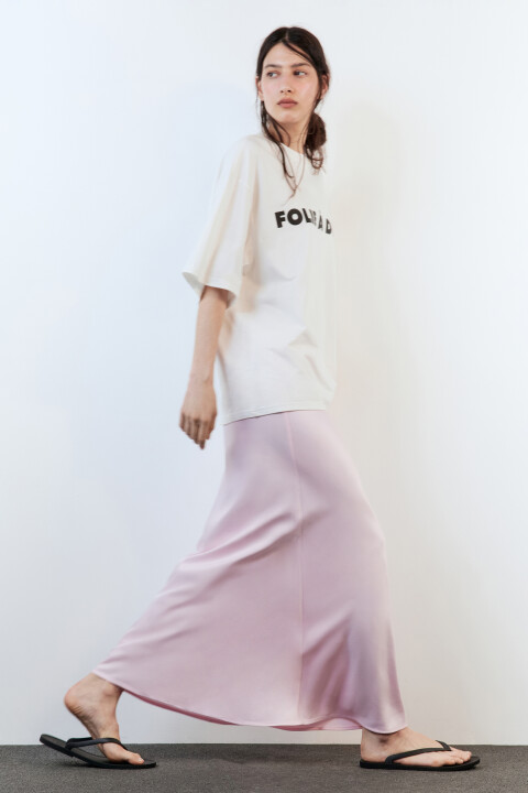 

Юбка-годе макси атласная, Розовый, Юбка-годе макси атласная