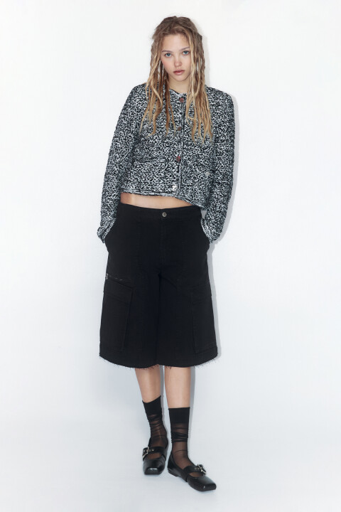 

Кардиган вязаный укороченный, Голубой, Кардиган вязаный укороченный