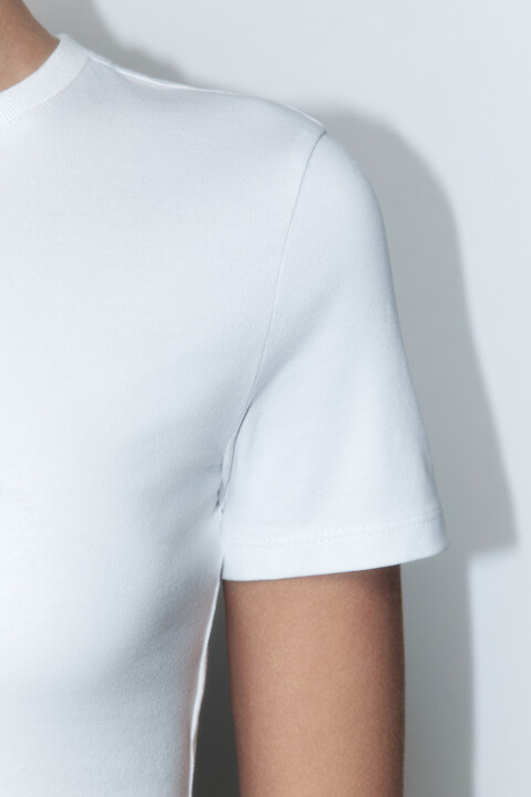 

Футболка-топ облегающая с принтом, Голубой, Футболка-топ облегающая с принтом