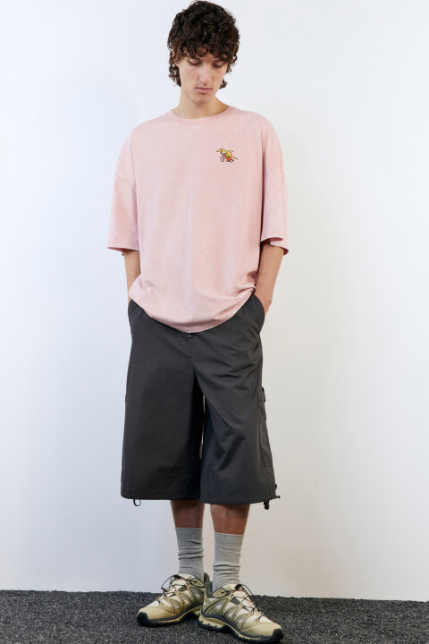 Шорты-бриджи широкие хлопковые с карманами-карго