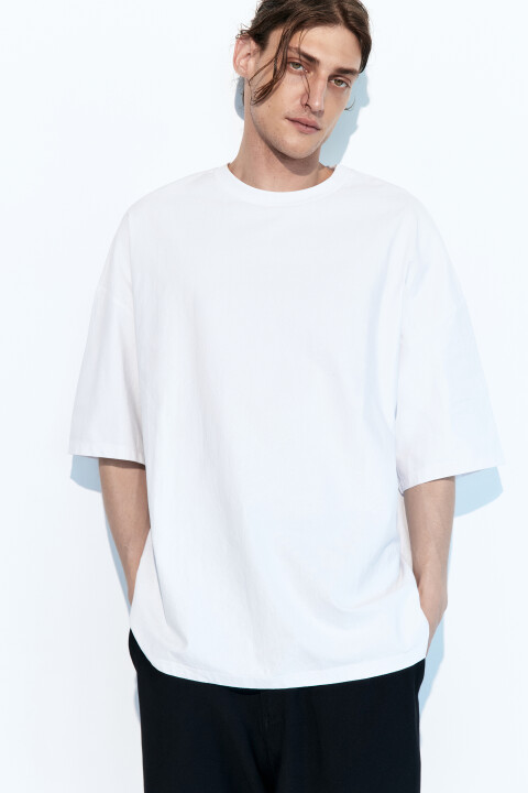 

Футболка oversize с удлиненными рукавами, Белый, Футболка oversize с удлиненными рукавами