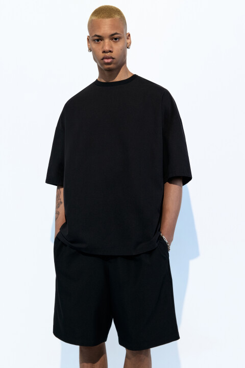 

Футболка oversize с удлиненными рукавами, Черный, Футболка oversize с удлиненными рукавами