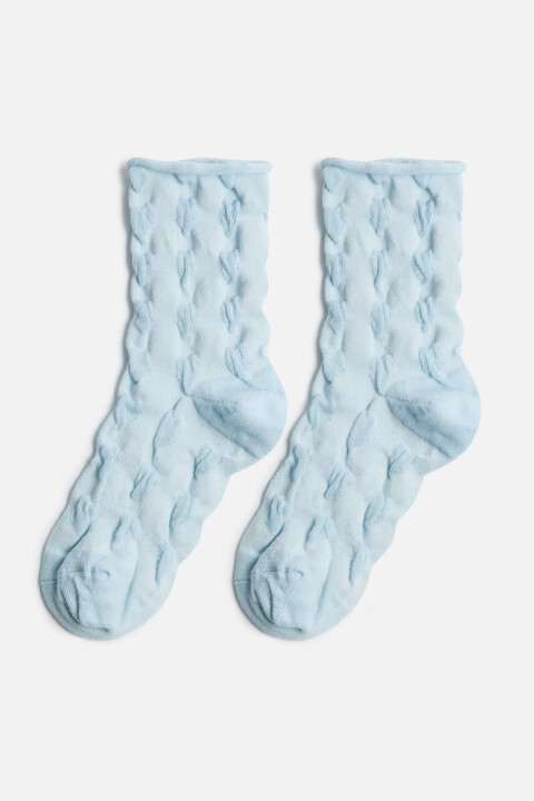 

Носки хлопковые с объемным узором, Голубой, Носки хлопковые с объемным узором