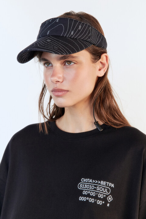 

Кепка-козырек хлопковая с принтом, Мультиколор, Кепка-козырек хлопковая с принтом