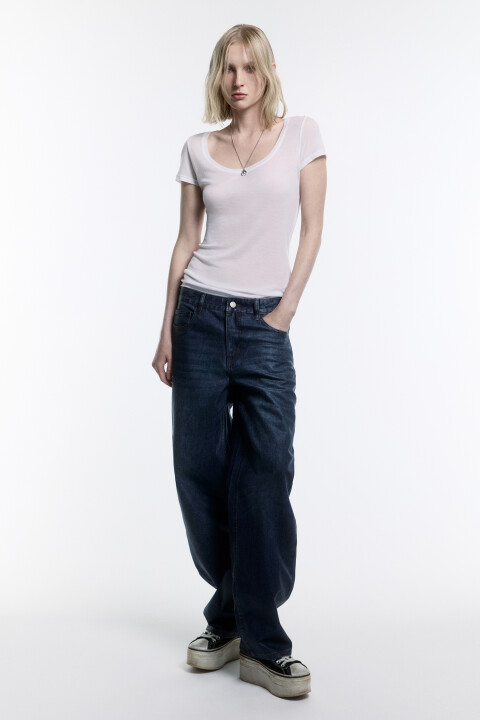 

Футболка облегающая из лиоцелла, Белый, Футболка облегающая из лиоцелла