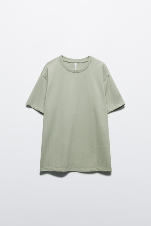 

Футболка базовая из хлопкового футера, Мятный, Футболка базовая из хлопкового футера