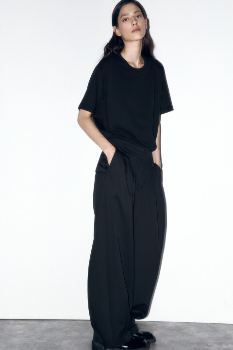 

Футболка базовая из хлопкового футера, Черный, Футболка базовая из хлопкового футера