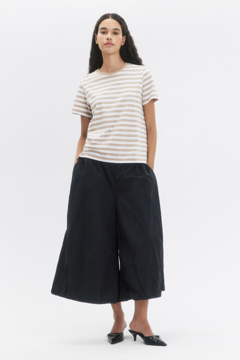 

Футболка прямая хлопковая в полоску, Бежевый, Футболка прямая хлопковая в полоску