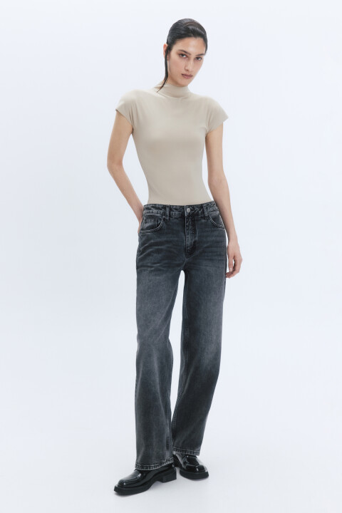 

Джинсы прямые со средней посадкой, Серый, Джинсы прямые со средней посадкой