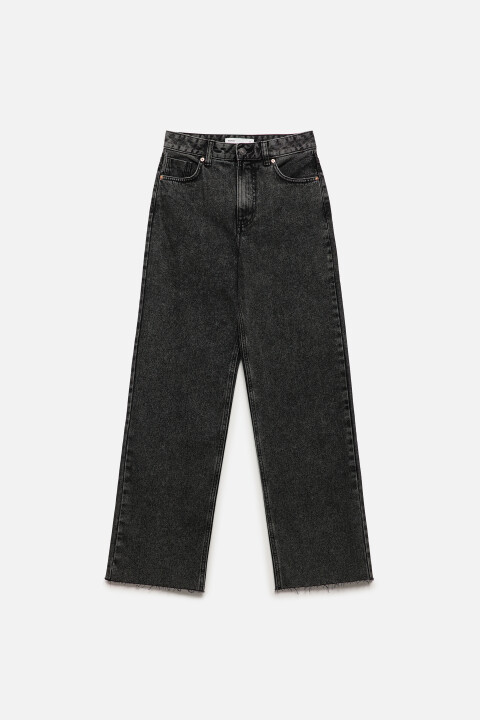 

Джинсы прямые с открытыми срезами, Серый, Джинсы прямые с открытыми срезами