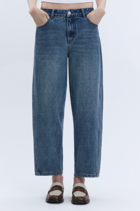 

Джинсы-баллон со средней посадкой, Синий, Джинсы-баллон со средней посадкой