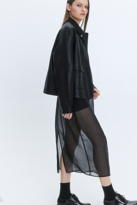 

Платье миди прозрачное на тонких бретельках, Черный, Платье миди прозрачное на тонких бретельках