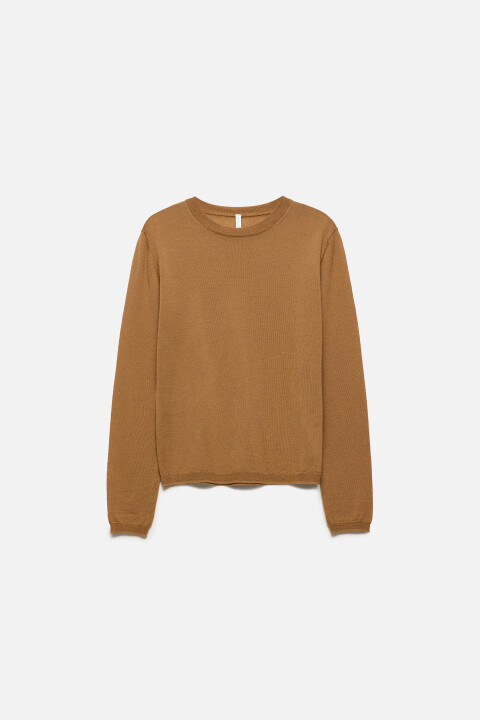 

Джемпер тонкой вязки из шерсти мериноса, Коричневый, Джемпер тонкой вязки из шерсти мериноса