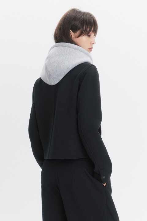 

Куртка из неопрена с трикотажным капюшоном, Черный, Куртка из неопрена с трикотажным капюшоном