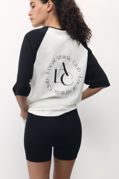 

Футболка oversize спортивная с принтом, Черный, Футболка oversize спортивная с принтом