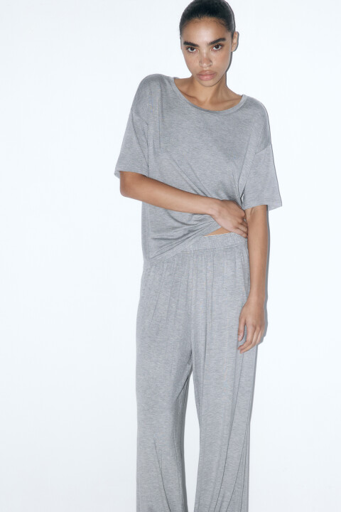 

Футболка пижамная из вискозы, Серый, Футболка пижамная из вискозы