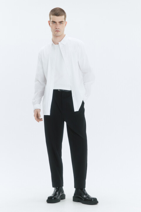 

Брюки regular fit костюмные со средней посадкой, Черный, Брюки regular fit костюмные со средней посадкой