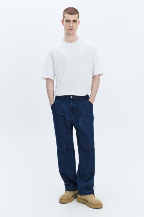 

Джинсы baggy fit с накладными карманами, Синий, Джинсы baggy fit с накладными карманами