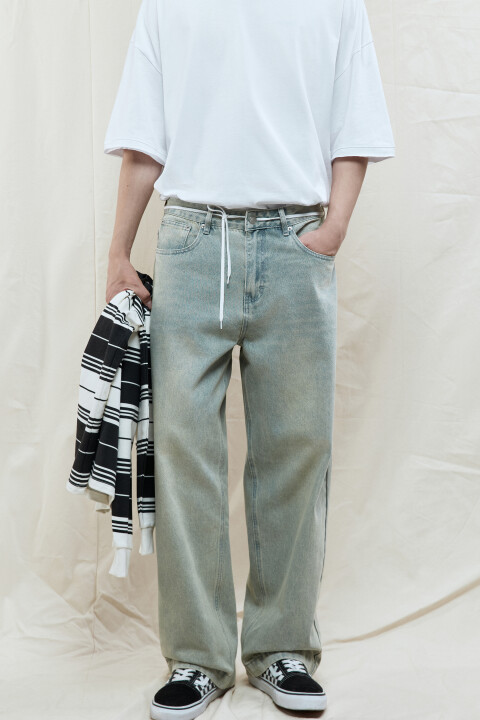 

Джинсы skater fit с эффектом масляной стирки, Голубой, Джинсы skater fit с эффектом масляной стирки