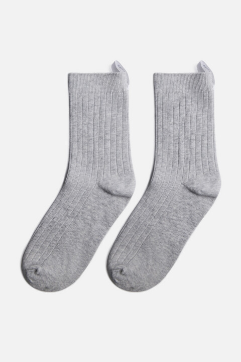 

Носки в рубчик с ярлычком и надписью, Серый, Носки в рубчик с ярлычком и надписью