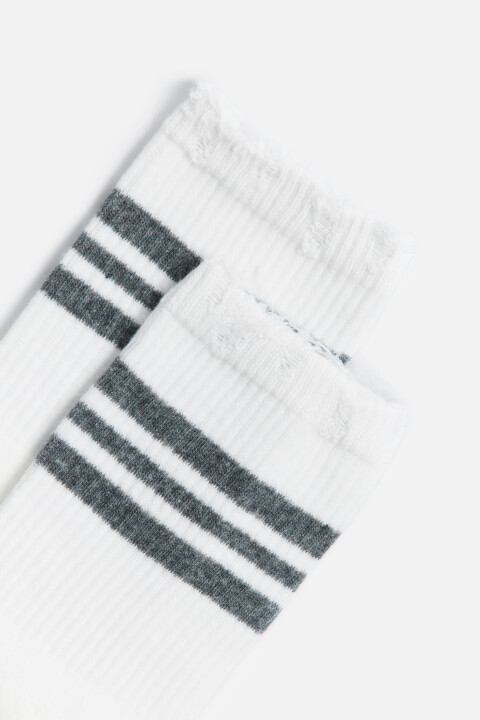 

Носки высокие с рваными краями, Ванильный, Носки высокие с рваными краями