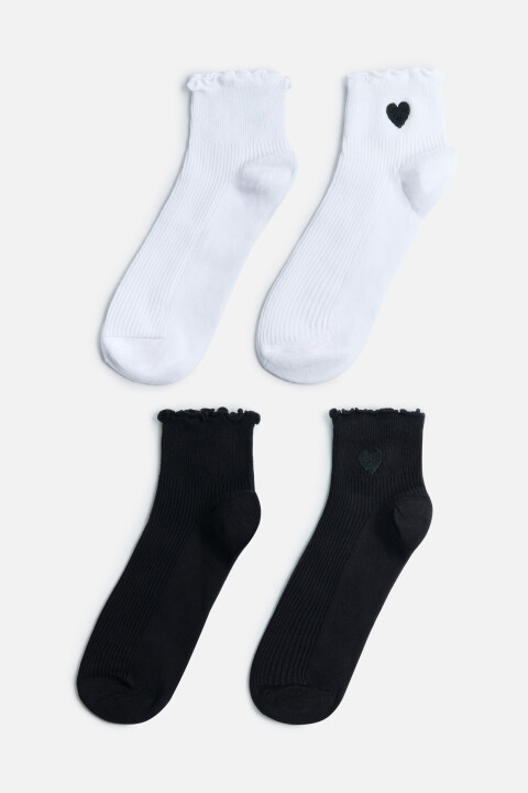 

Набор носков с оборками и сердечком (2 пары), Мультиколор, Набор носков с оборками и сердечком (2 пары)