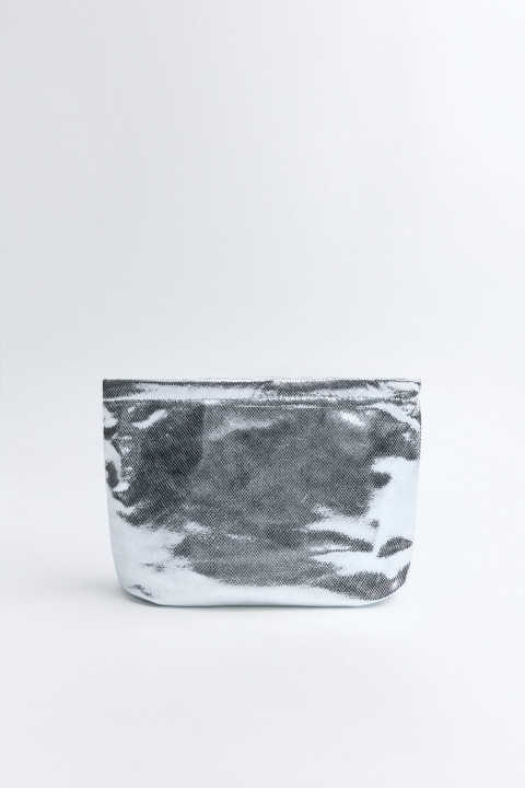 

Косметичка серебристая с эффектом металлик, Серый, Косметичка серебристая с эффектом металлик