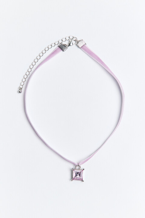 

Чокер бархатный с подвеской-кристаллом, Серый, Чокер бархатный с подвеской-кристаллом