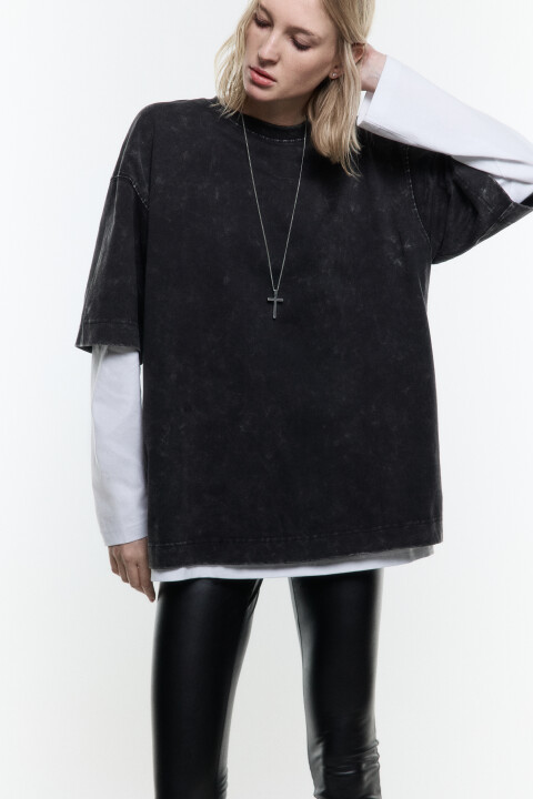 футболка женская befree Футболка oversize плотная с вареным эффектом