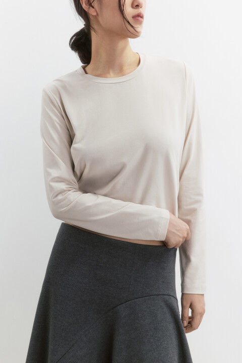 Лонгслив свободный из хлопкового трикотажа