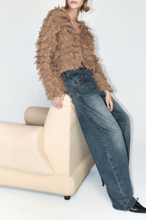 

Джинсы barrel fit со средней посадкой, Голубой, Джинсы barrel fit со средней посадкой