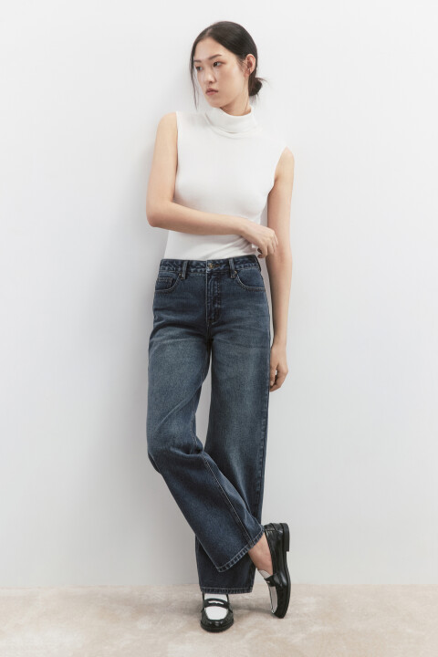 

Джинсы прямые со средней посадкой, Синий, Джинсы прямые со средней посадкой